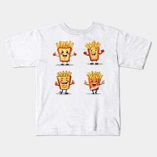 kawaii french fries T-Shirt cute potatofood funny Kids T-Shirt